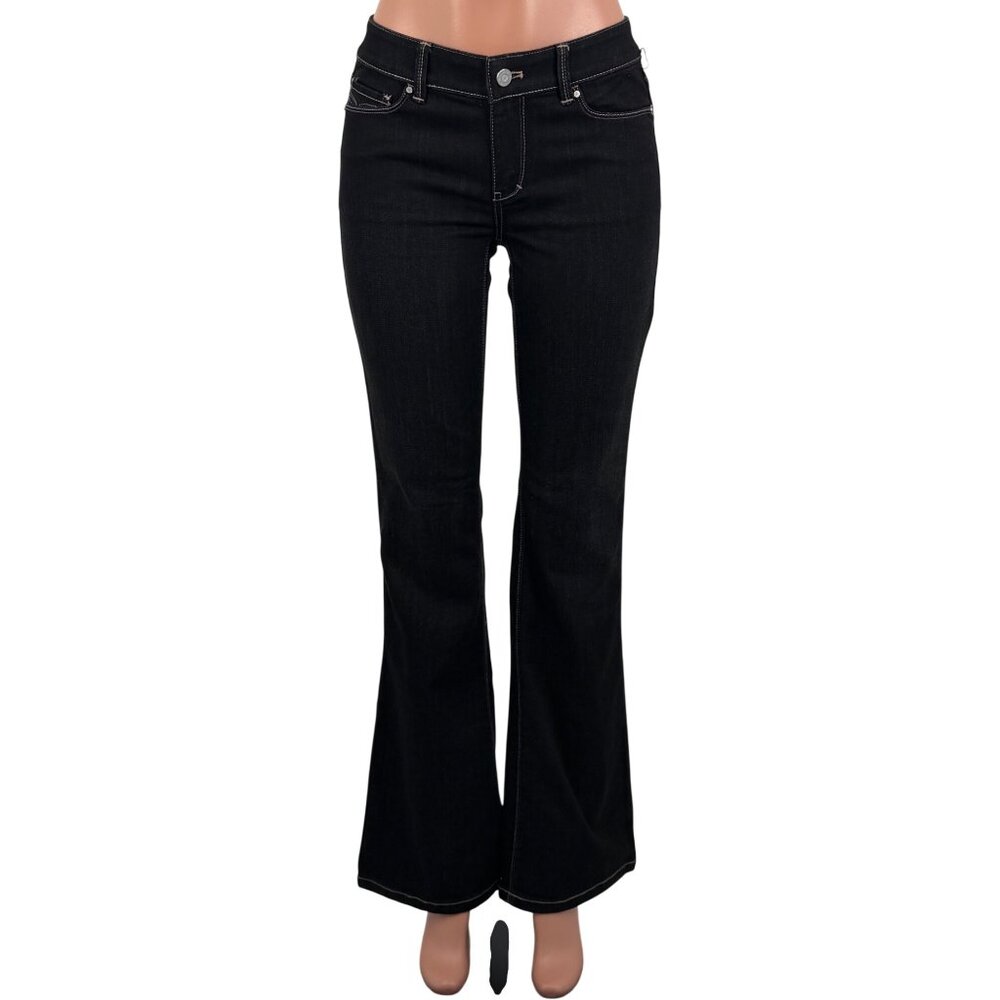 NWT White House Black Market Black Rhinestone Flare Jeans 4 | Indie Sleaze Retro - Picture 9 of 16